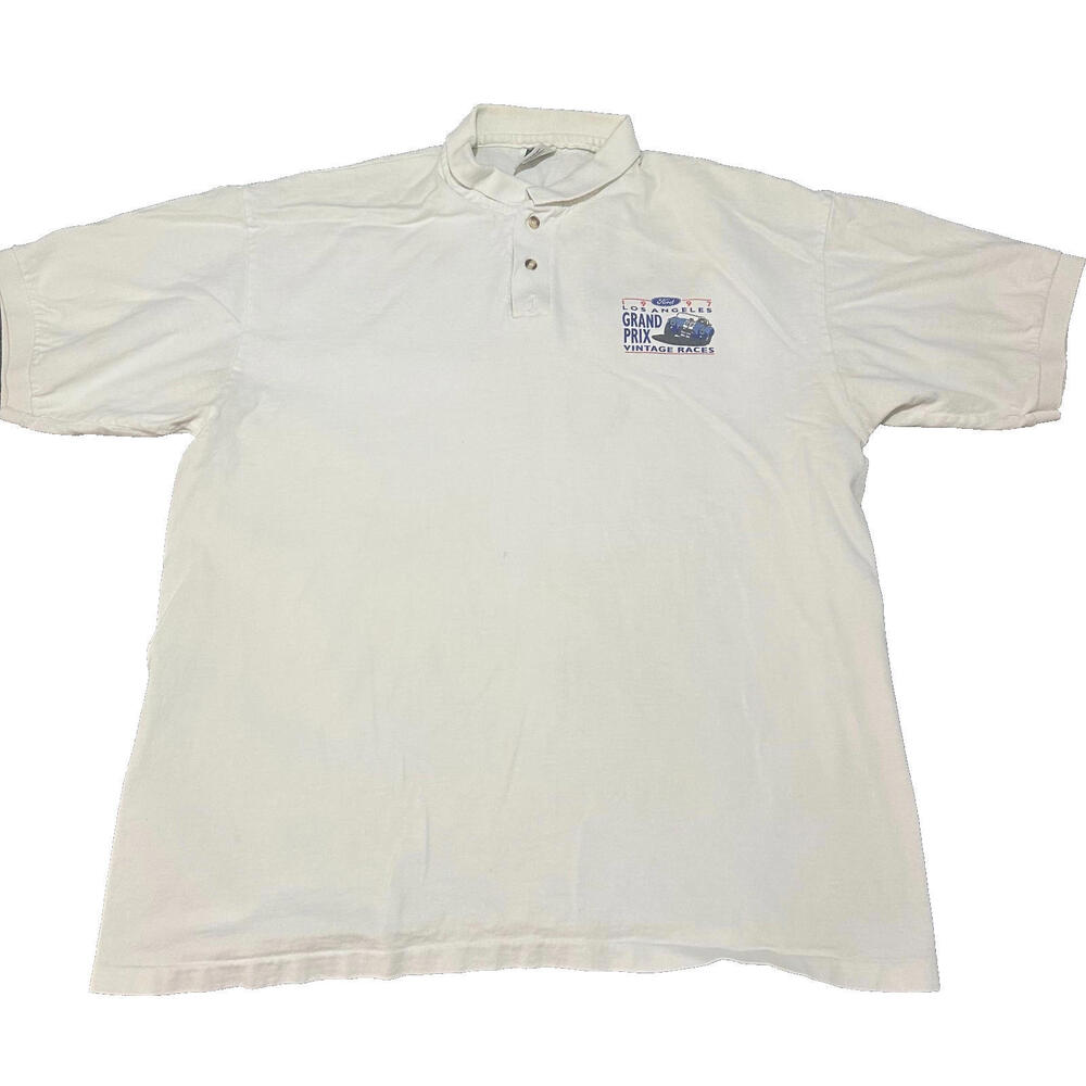Vintage Ford Polo Los Angeles LA Grand Prix Men XL Collared Shirt Car Shelby